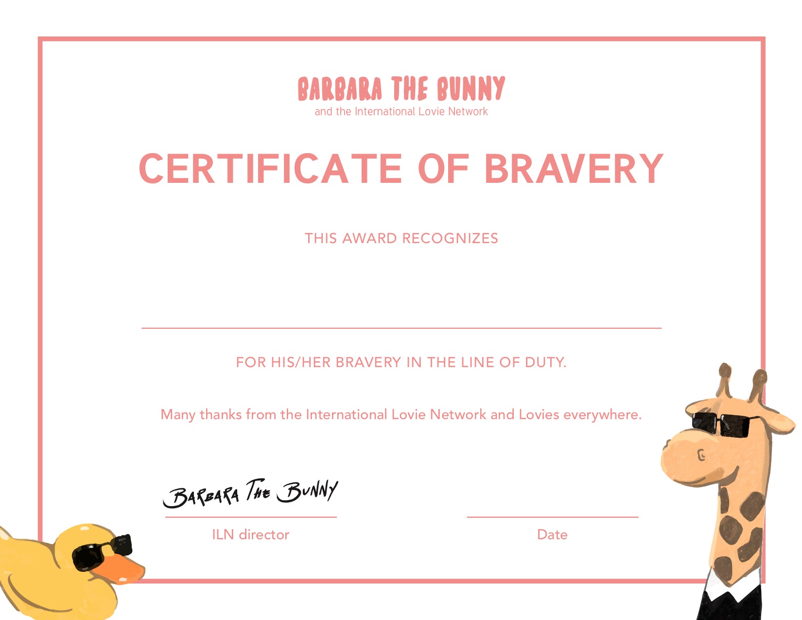 Lovie Certificate of Bravery Printable – Barbara the Bunny lovie-certificate-of-bravery-printable-barbara-the-bunny